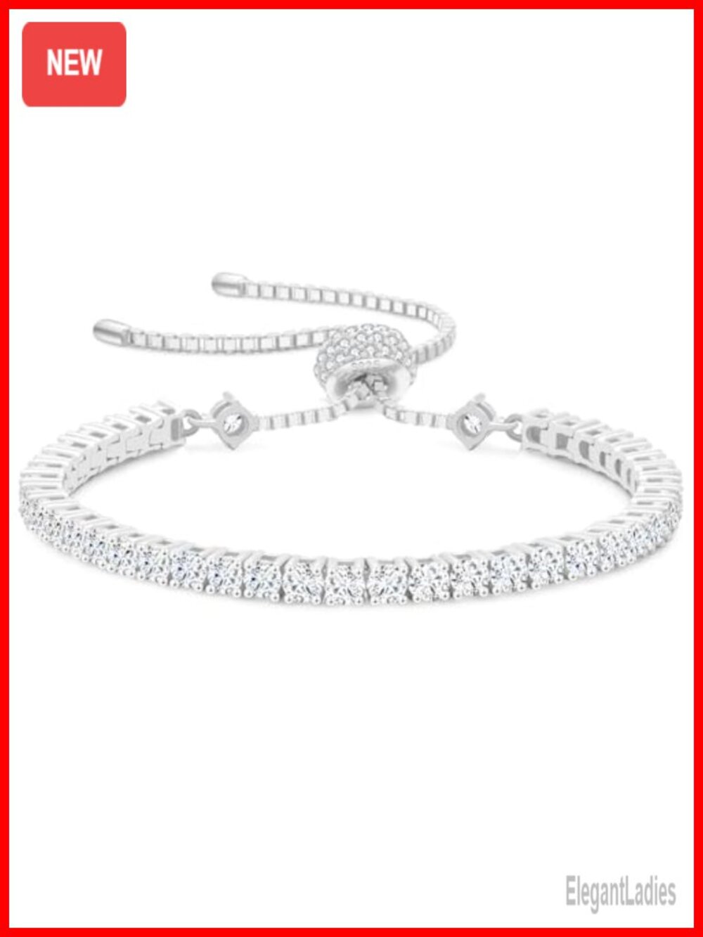 KRKC&CO Moissanite Bolo Tennis Bracelet 925 Sterling Silver Adjustable